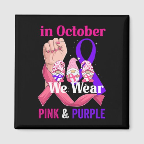 Cancer Domestic Violence Awareness Pink Purple Rib Magnet