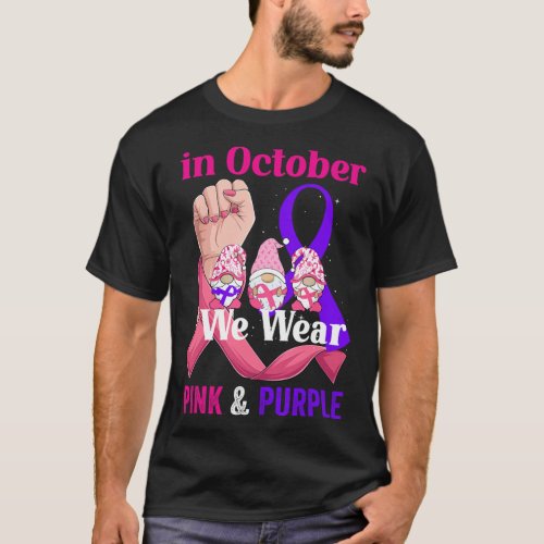 Cancer Domestic Violence Awareness Pink Purple Rib T_Shirt