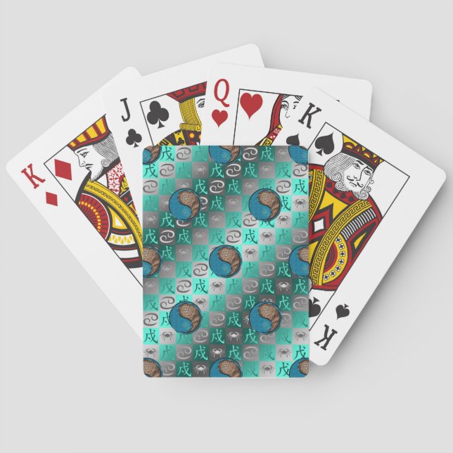 Cancer & Earth Dog Classic Playing Cards (Back)