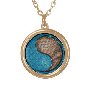 Cancer & Earth Dog Gold Plated Necklace