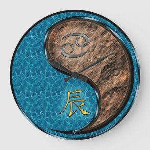 Cancer & Earth Dragon Large Clock