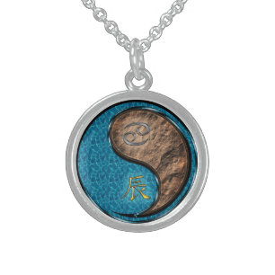 Cancer & Earth Dragon Sterling Silver Necklace