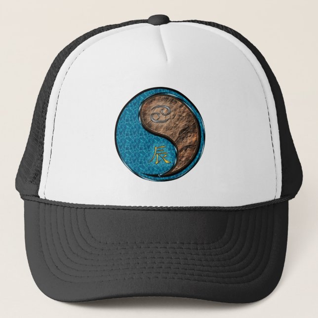 Cancer & Earth Dragon Trucker Hat (Front)