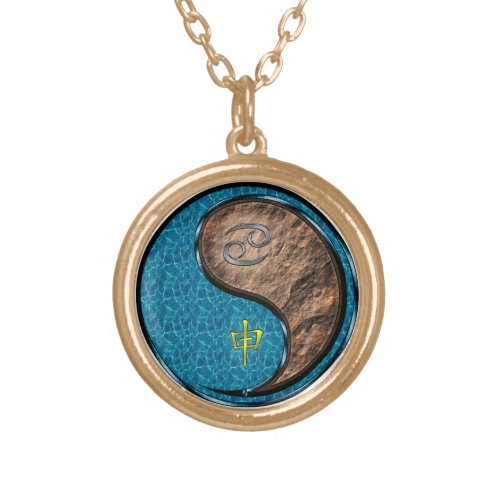 Cancer Earth Monkey Gold Plated Necklace