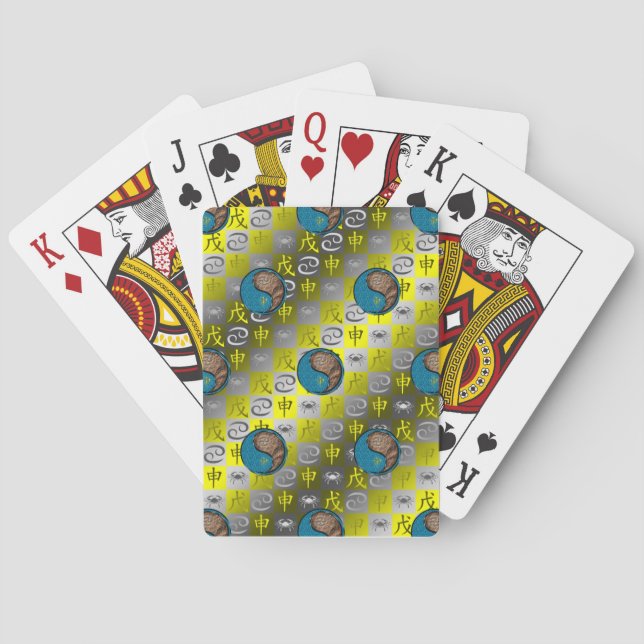 Cancer & Earth Monkey Poker Cards (Back)