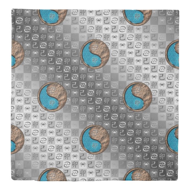 Cancer & Earth Rabbit Duvet Cover (Front)