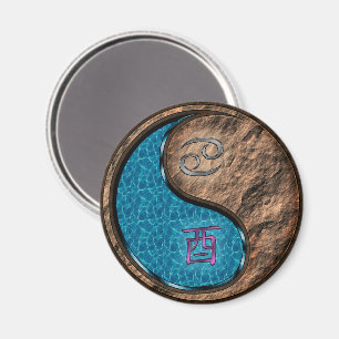 Cancer & Earth Rooster Magnet