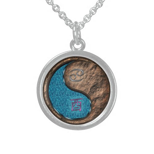 Cancer Earth Rooster Sterling Silver Necklace
