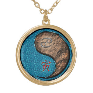Cancer & Earth Tiger Gold Plated Necklace