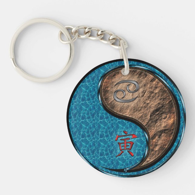 Cancer & Earth Tiger Keychain (Front)