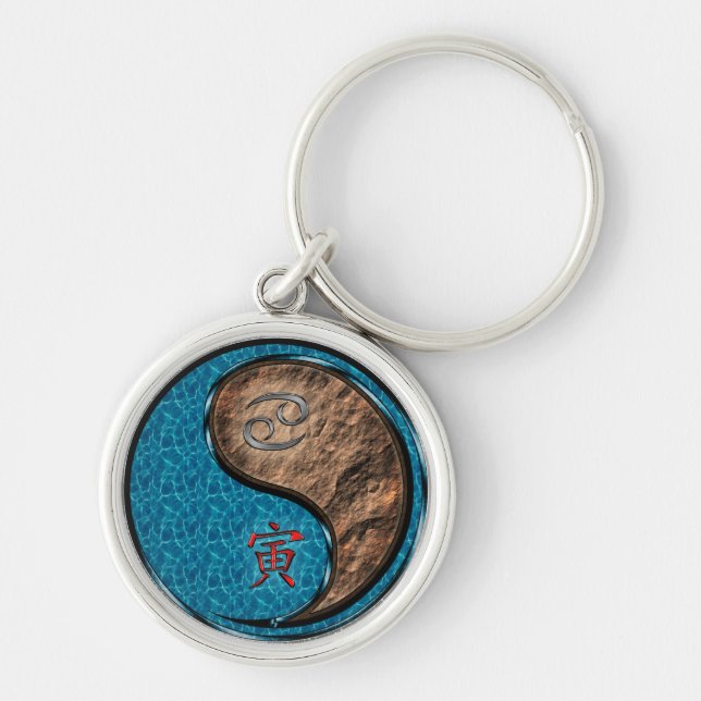 Cancer & Earth Tiger Keychain (Front)