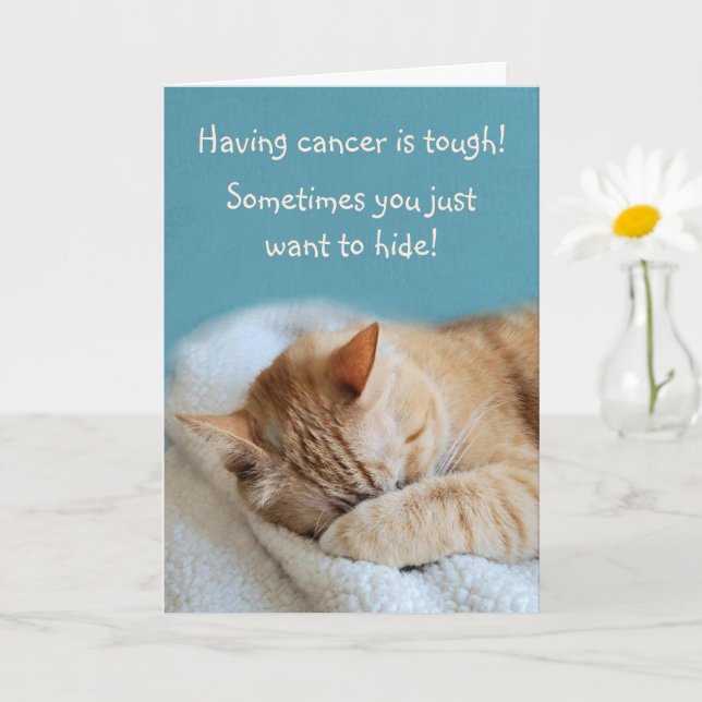 Cancer Encouragement Brave Kitty Get Well Card (Small Plant)