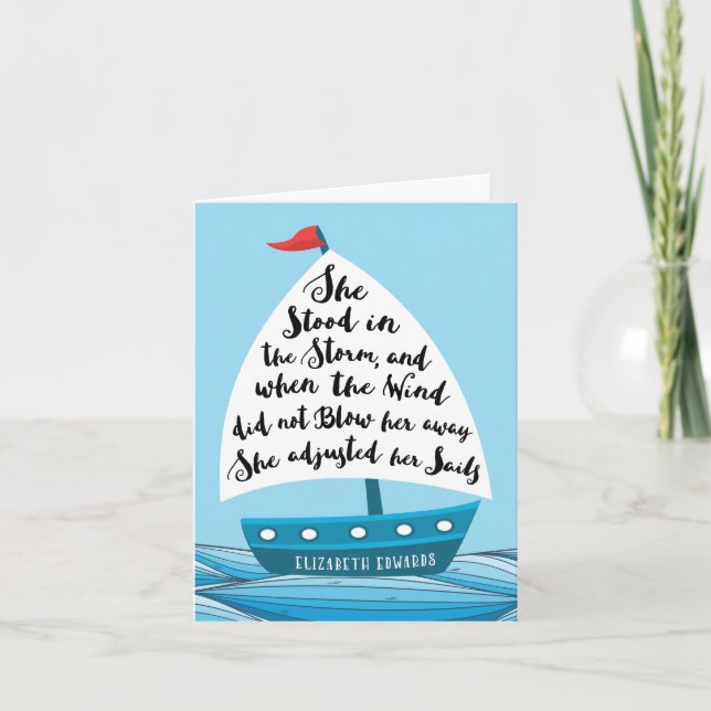 Cancer Encouragement, for Her, She Adjusted Sails Card (Front)