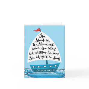 Cancer Encouragement, for Her, She Adjusted Sails  Card