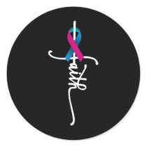 Cancer Faith Thyroid Cancer Awareness Support Classic Round Sticker