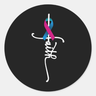 Cancer Faith Thyroid Cancer Awareness Support Classic Round Sticker