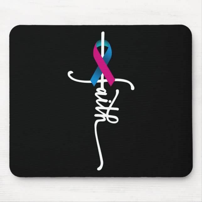 Cancer Faith Thyroid Cancer Awareness Support  Mouse Pad (Front)