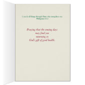 Cancer Feel Better, Red Hibiscus Flower, Religious Cards (Inside (Right))