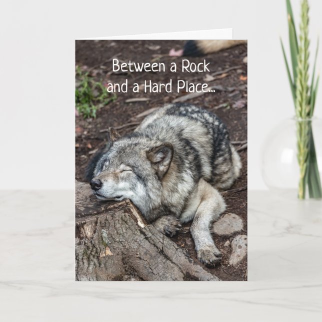 Cancer Feels Like Between Rock & Hard Place Card (Front)