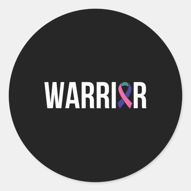 Cancer Fight Cancer Ribbon 17  Classic Round Sticker (Front)