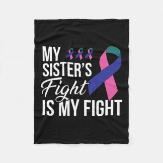 Cancer Fight Cancer Ribbon 19 Fleece Blanket
