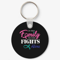 Cancer Fight Cancer Ribbon 3  Keychain