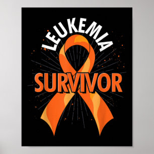 Cancer Fight Supporter Orange Ribbon Leukemia Awar Poster