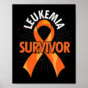 Cancer Fight Supporter Orange Ribbon Leukemia Awar Poster