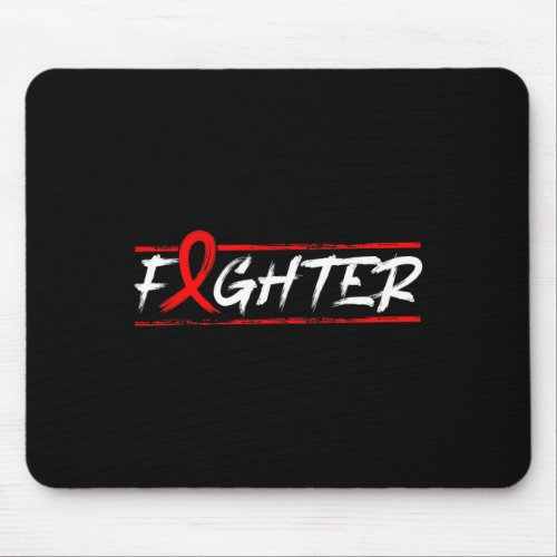 Cancer Fighter _ Red Ribbon Awareness  Mouse Pad