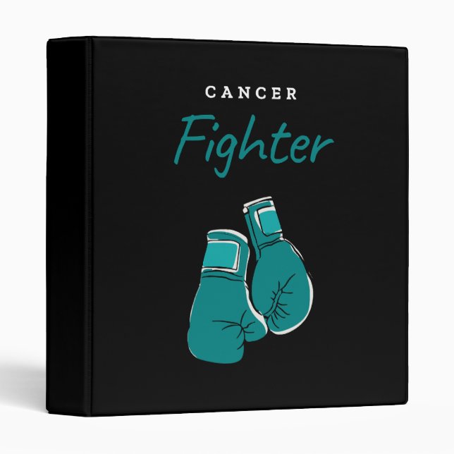 cancer fighter, teal 3 ring binder (Front/Spine)