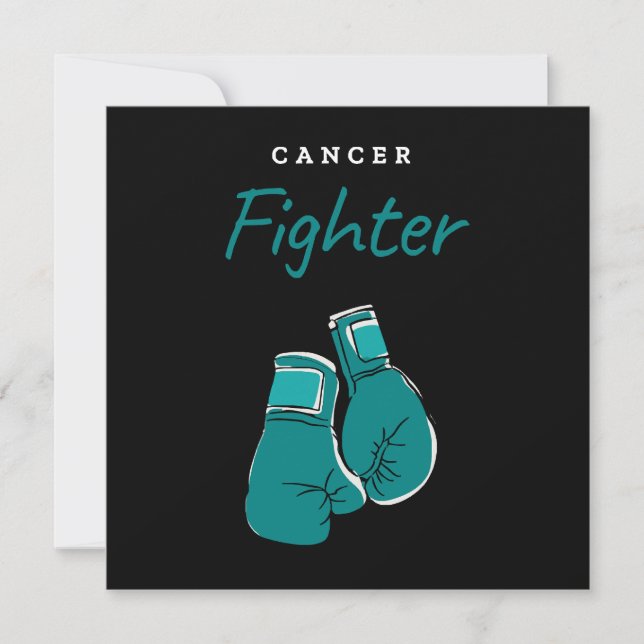 cancer fighter, teal invitation (Front)