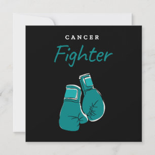 cancer fighter, teal invitation