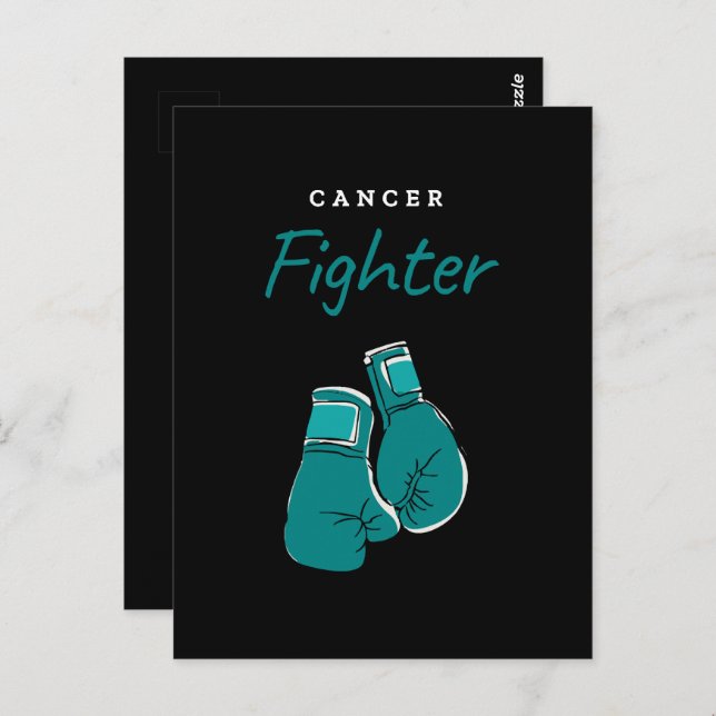 cancer fighter, teal postcard (Front/Back)