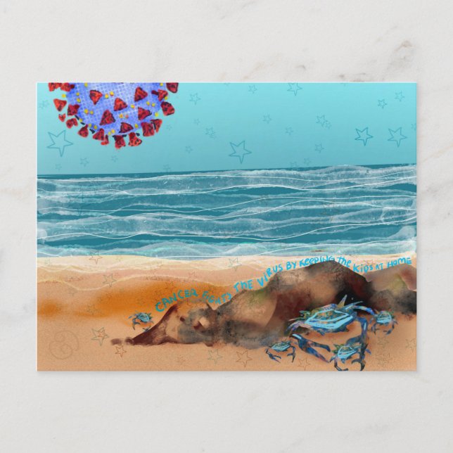 Cancer fights the Virus Postcard (Front)