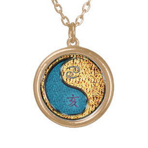 Cancer & Fire Boar Gold Plated Necklace