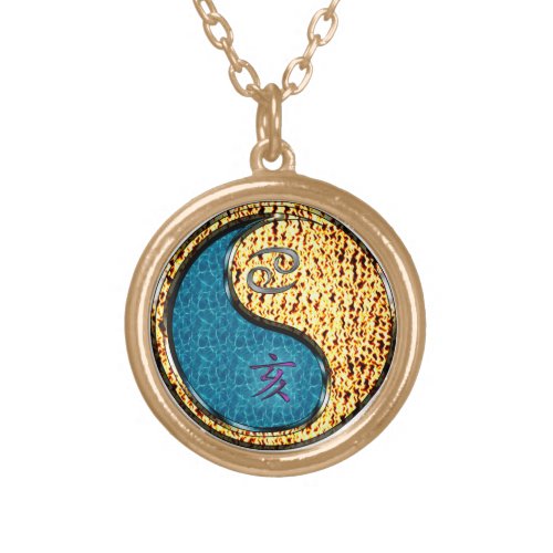 Cancer Fire Boar Gold Plated Necklace