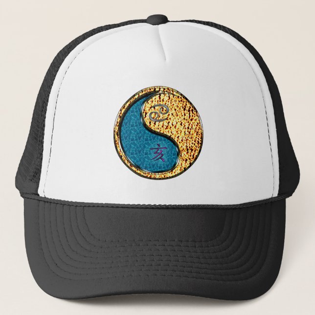 Cancer & Fire Boar Trucker Hat (Front)