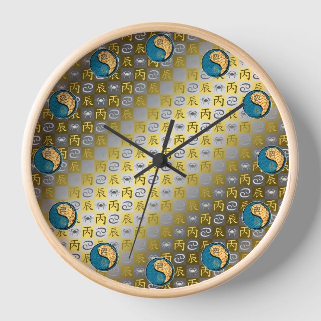 Cancer & Fire Dragon Clock (Front)