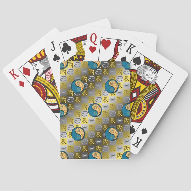 Cancer & Fire Dragon Poker Cards (Back)