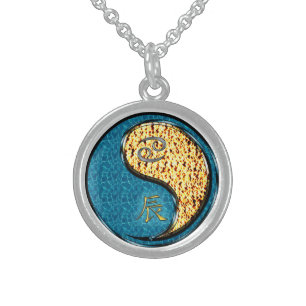 Cancer & Fire Dragon Sterling Silver Necklace