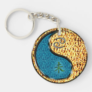 Cancer & Fire Goat Keychain