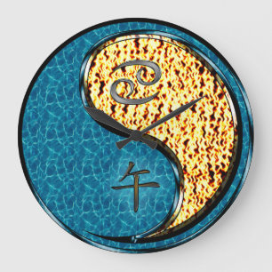 Cancer & Fire Horse Large Clock