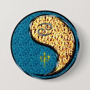 Cancer & Fire Monkey Button