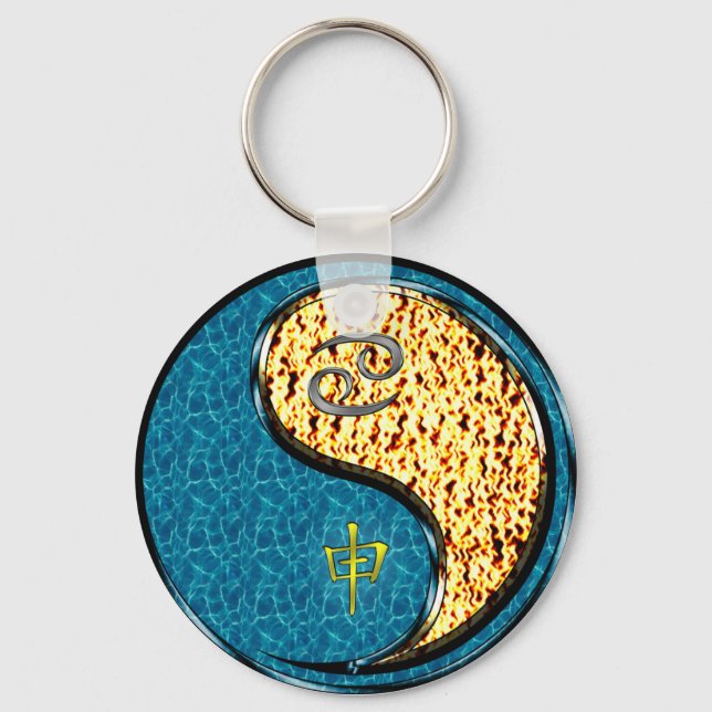 Cancer & Fire Monkey Keychain (Front)