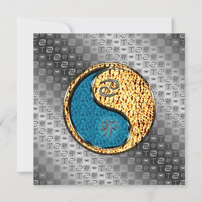 Cancer & Fire Rabbit Card (Front)