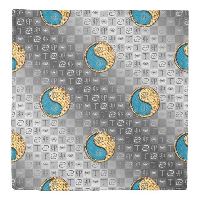 Cancer & Fire Rabbit Duvet Cover (Front)