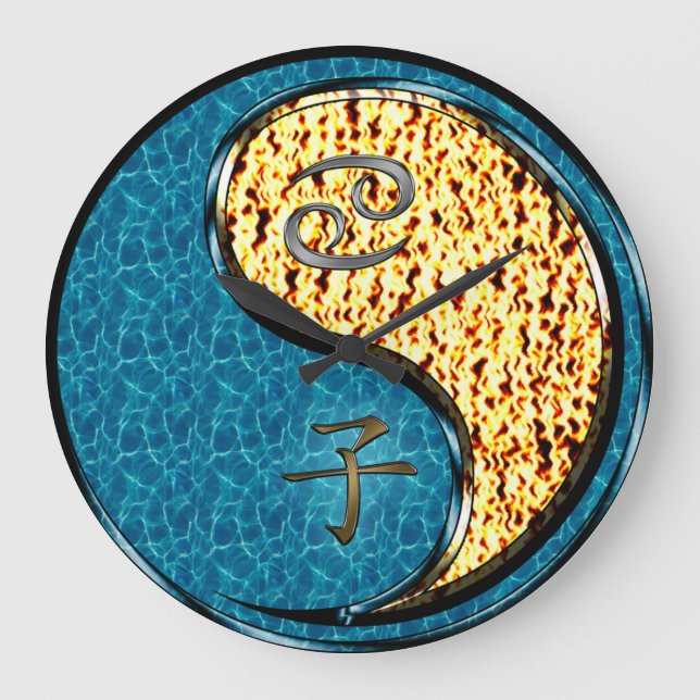 Cancer & Fire Rat Large Clock (Front)