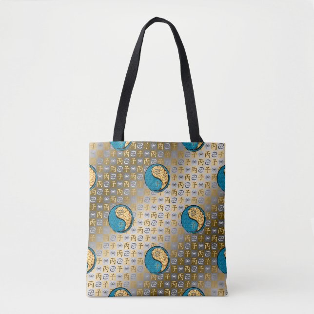 Cancer & Fire Rat Tote Bag (Front)