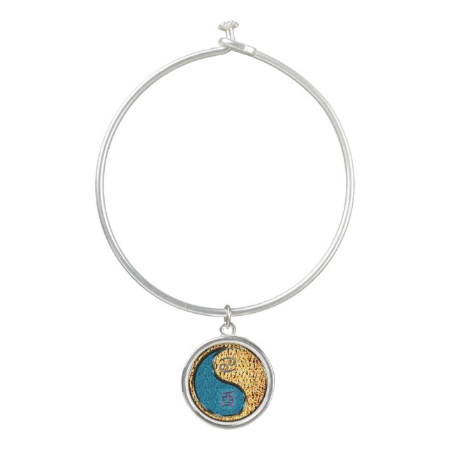Cancer & Fire Rooster Bangle Bracelet (Front)