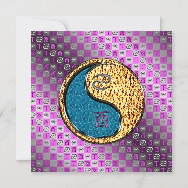 Cancer & Fire Rooster Card (Front)